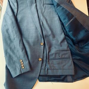 J. Crew Men's Thompson Blue Suit with Tan Buttons